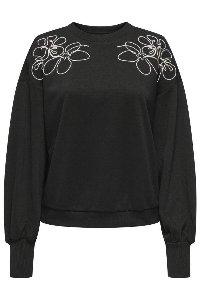 ONLBROOKE L/S O-NECK DETAIL SWT NOO 15363824 Black/Ecru draw